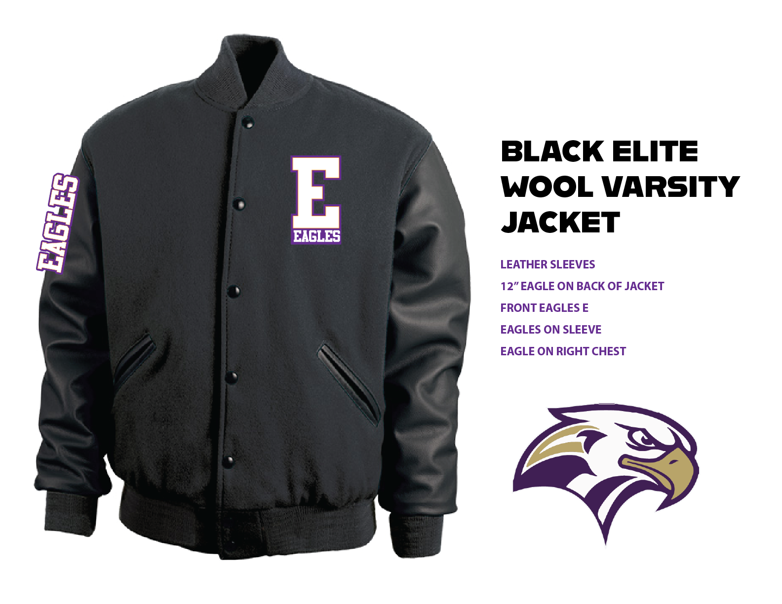 Elite Black Varsity Jacket